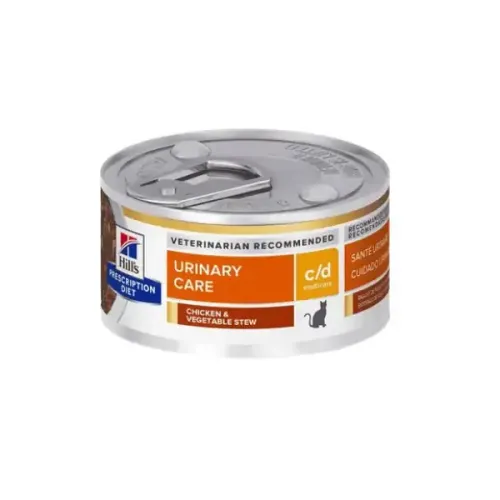 Ração Úmida Hills Prescription Diet C/D Multicare Gatos Adultos Cuidado Urinário Frango e Vegetais 82 g
