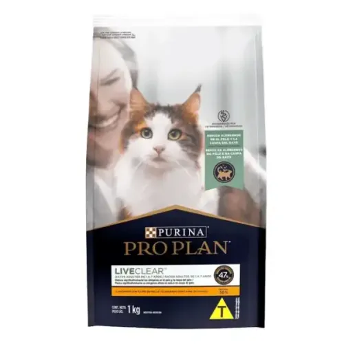 Pro Plan Redução Alérgenos Pro Plan Live Clear Gatos Adultos 1 kg