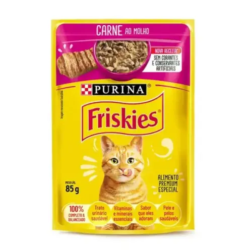 Ração Úmida Friskies Gatos Adultos Carne ao Molho 85 g