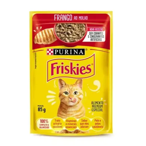 Ração Úmida Friskies Gatos Adultos Frango ao Molho 85g