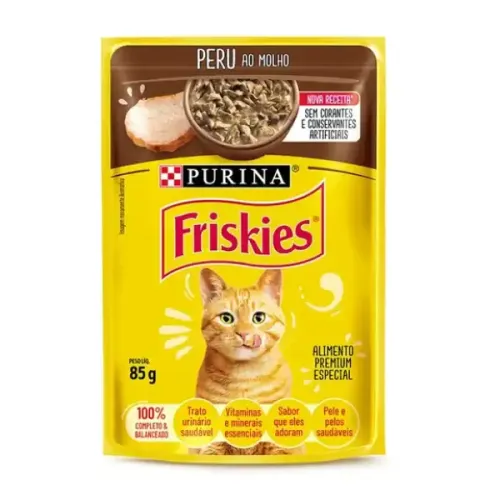 Ração Úmida Friskies Gatos Adultos Peru ao Molho 85g