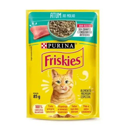 Ração Úmida Friskies para Gatos Adultos Atum ao Molho 85g