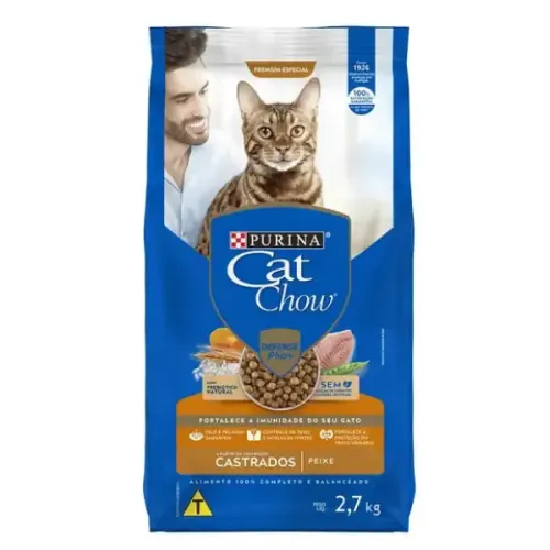 Cat Chow Castrados Peixe 2,7 kg