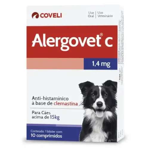 Alergovet: antialérgico para cães acima de 15kg 10 comprimidos