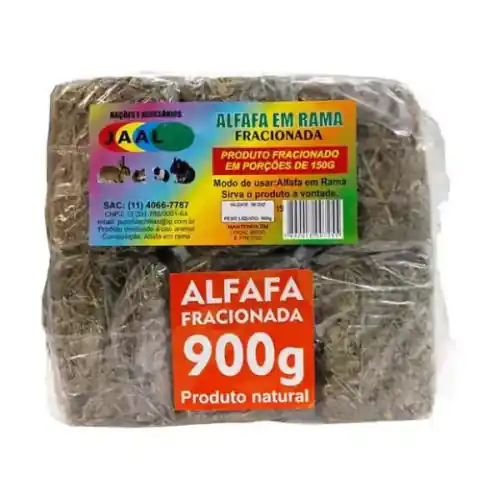 Alfafa Em Rama Fracionada Para Roedores Jaal 900 g