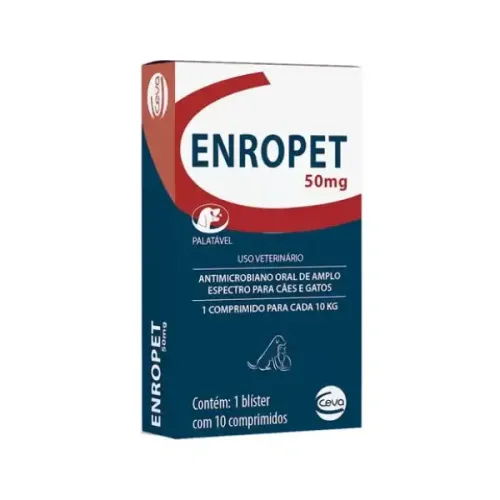 Antibiótico Enropet 50mg para Cães e Gatos Ceva 50 mg
