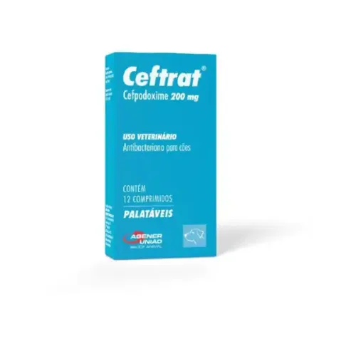 Antibiótico Ceftrat 200mg para Cães 12 comprimidos