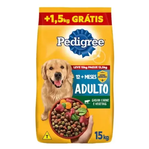 Pedigree Cães Adultos Raças Médias e Grandes Carne e Vegetais