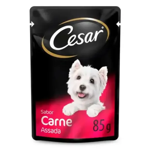 Ração Úmida Cesar para Cães Adultos Sachê Carne Assada ao Molho 85 g