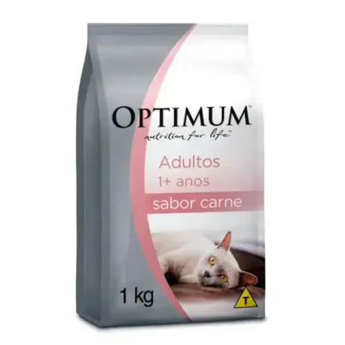 Optimum para Gatos Adultos 1+ anos Carne 1 kg