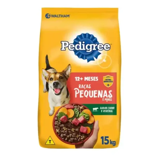 Pedigree Cães Adultos Raças Pequenas e Minis Carne, Frango e Cereais 15 kg