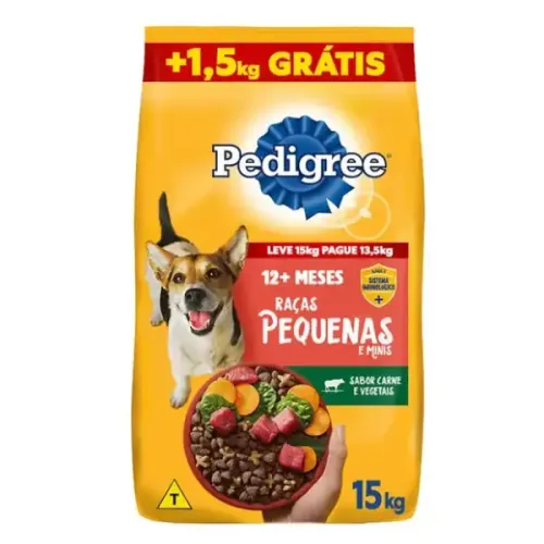 Pedigree Cães Adultos Raças Pequenas e Minis Carne e Vegetais