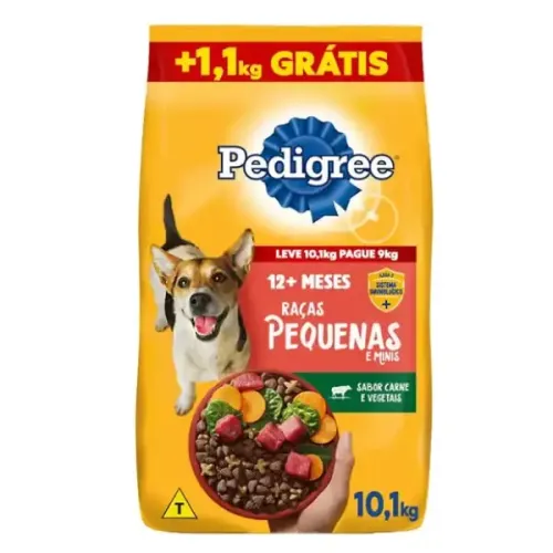 Pedigree Cães Adultos Raças Pequenas e Minis Carne e Vegetais