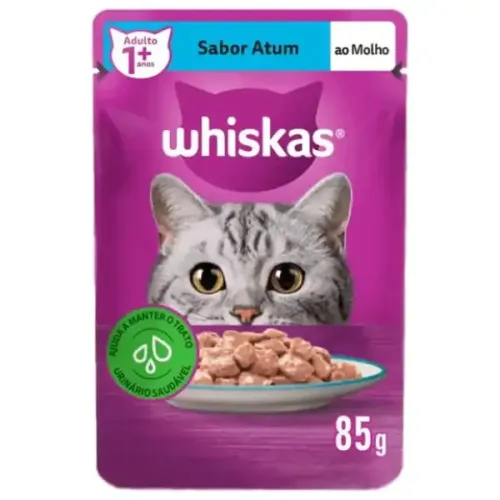 Ração Úmida Whiskas Sachê Atum ao Molho Gatos Adultos 85 g