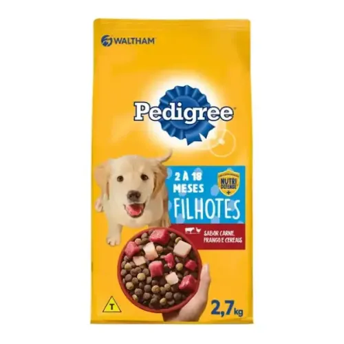Pedigree Cães Filhotes Raças Médias e Grandes Carne Frango e Cereais 2,7 kg