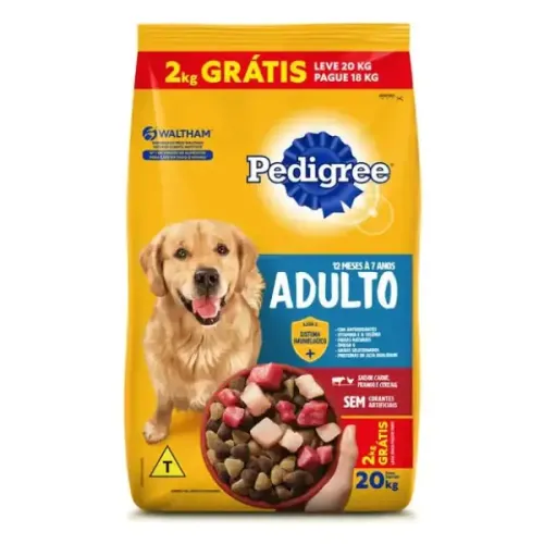 Pedigree Cães Adultos Raças Médias e Grandes Carne, Frango e Cereais