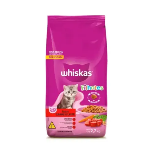 Whiskas Gatos Filhotes Carne e Leite 2,7 kg
