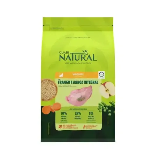 Guabi Natural Gatos Filhotes Frango e Arroz Integral 1,5 kg