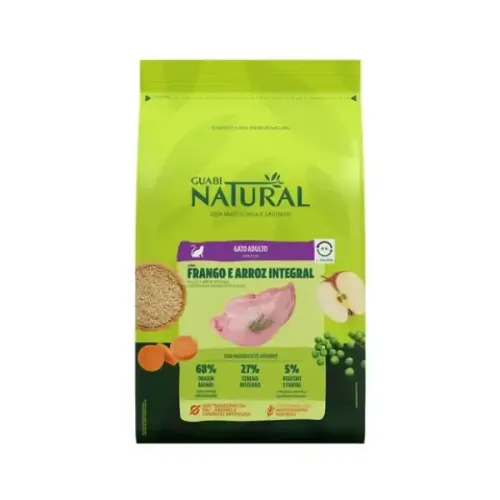 Guabi Natural Gatos Adultos Frango e Arroz Integral 1,5 kg