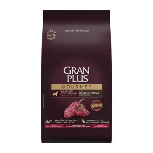 GranPlus Gourmet Cães Adultos Médio e Grande Ovelha e Arroz 3kg