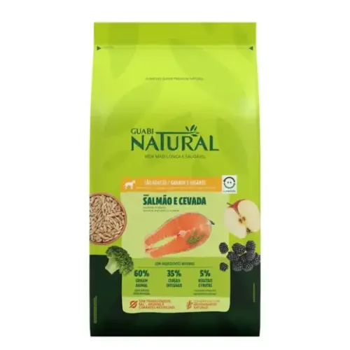 Guabi Natural Cães Adultos Grandes Salmão e Cevada 12 kg