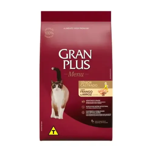 GranPlus Menu Gato Sênior Castrados Frango e Arroz 3 kg