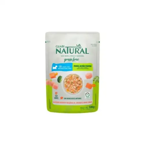 Ração Úmida Guabi Natural Grain Free Cães Adultos Salmão Frango e Vegetais 100 g