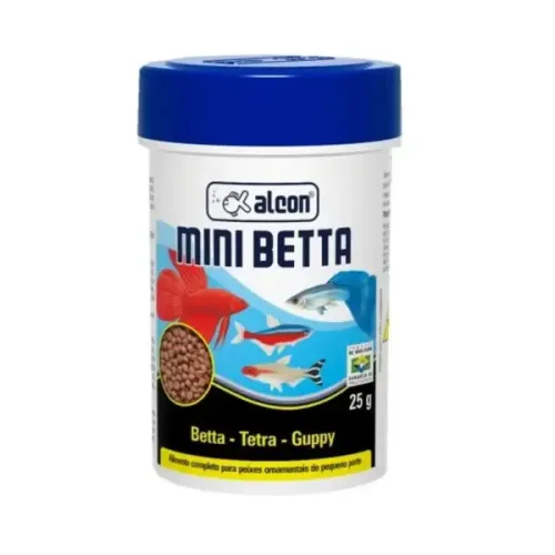 Ração Alcon Mini Betta Peixes Ornamentais Pequeno Porte 25 G