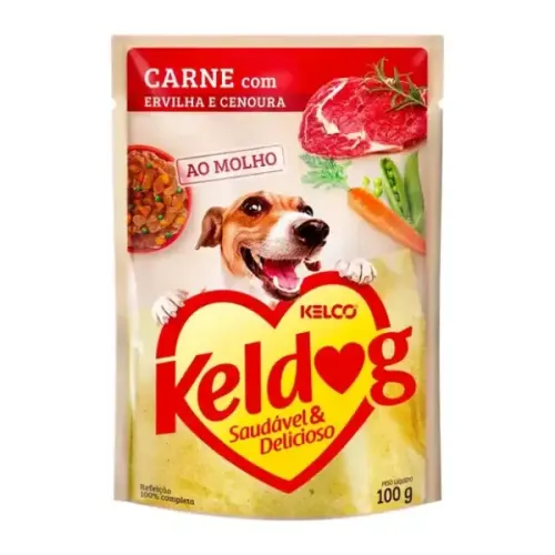 Ração Úmida Keldog Carne, Ervilha e Cenoura 100 g