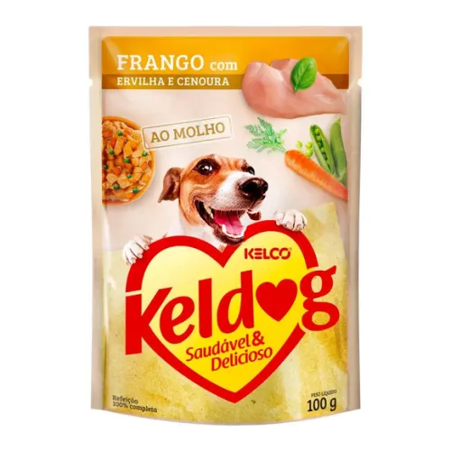 Ração Úmida Keldog Frango, Ervilha e Cenoura 100 g