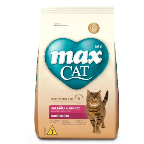 Max Cat Castrados Professional Line Salmão e Arroz 1 kg