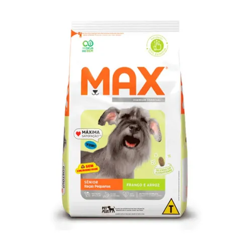 Max para Cães Sênior Raças Pequenas Frango e Arroz 3 kg