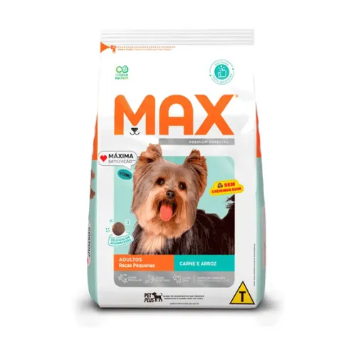 Max para Cães Adultos Raças Pequenas Carne e Arroz 10,1 kg