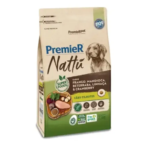 Premier Nattu Cães Filhotes Mandioca 2,5 kg
