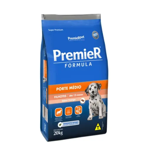 Premier Formula Cães Filhotes Raças Médias Frango 20 kg
