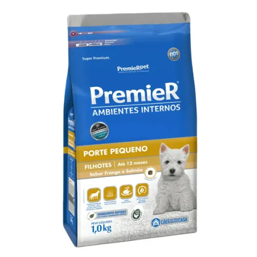 Premier Ambientes Internos Cães Filhotes Raças Pequenas 1 kg