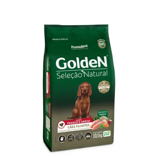 Golden Seleção Natural Cães Filhotes Frango e Arroz 10,1 kg