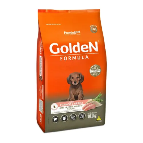 Golden Fórmula Cães Filhotes Raças Pequenas Frango e Arroz 10,1 kg