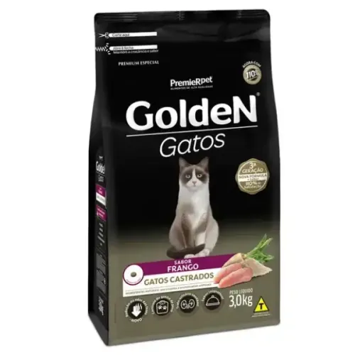 Golden Gatos Castrados Frango 3kg