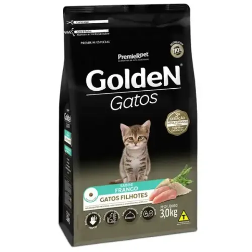 Golden Gatos Filhotes Sabor Frango 3 kg