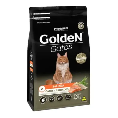 Golden Gatos Castrados Salmão 3 kg