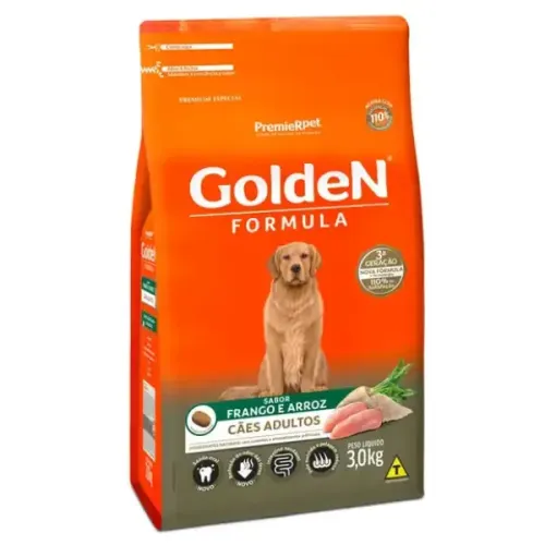 Golden Fórmula Cães Adultos Frango E Arroz 3 Kg