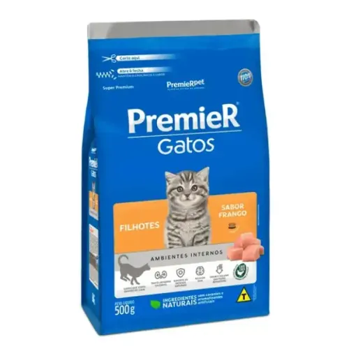 Premier Ambientes Internos Gatos Filhotes Frango 500 g