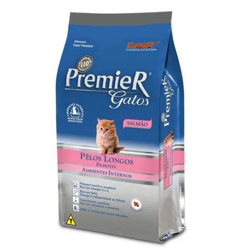 Premier Gatos Filhotes Pelos Longos Salmao 500 g