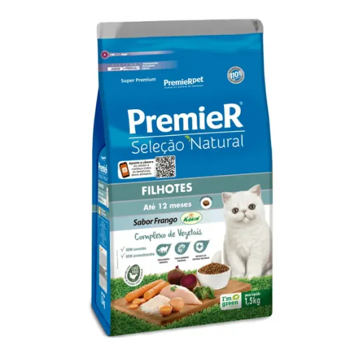 Premier Seleção Natural Gatos Filhotes Frango 1,5 kg