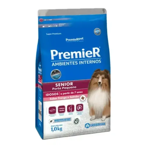 Premier Ambientes Internos Cães Sênior Raças Pequenas 1 kg