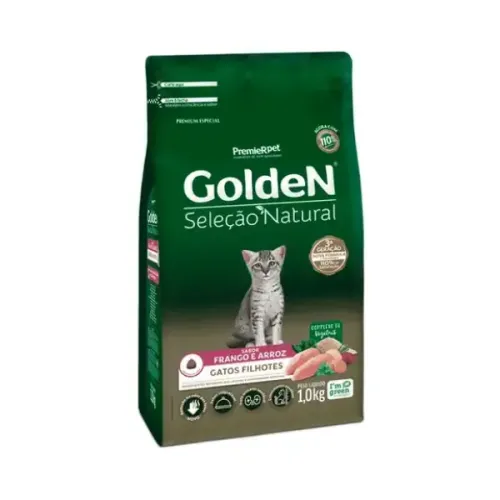 Golden Seleção Natural Gatos Filhotes Frango e Arroz 1 kg