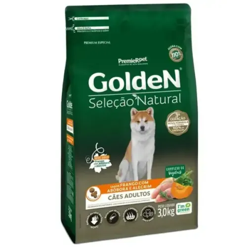Golden Seleção Natural Cães Adultos Frango, Abóbora e Alecrim 3 kg