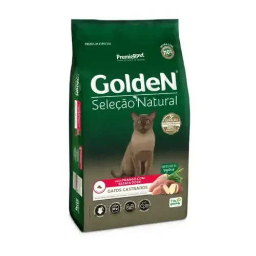 Golden Seleção Natural Gatos Castrados Frango com Batata Doce 3 kg