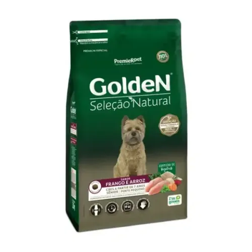 Golden Seleção Natural Cães Sênior Porte Pequeno Frango e Arroz 3 kg